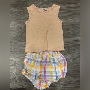 6 to 12 month girls, tank top with bubble shorts